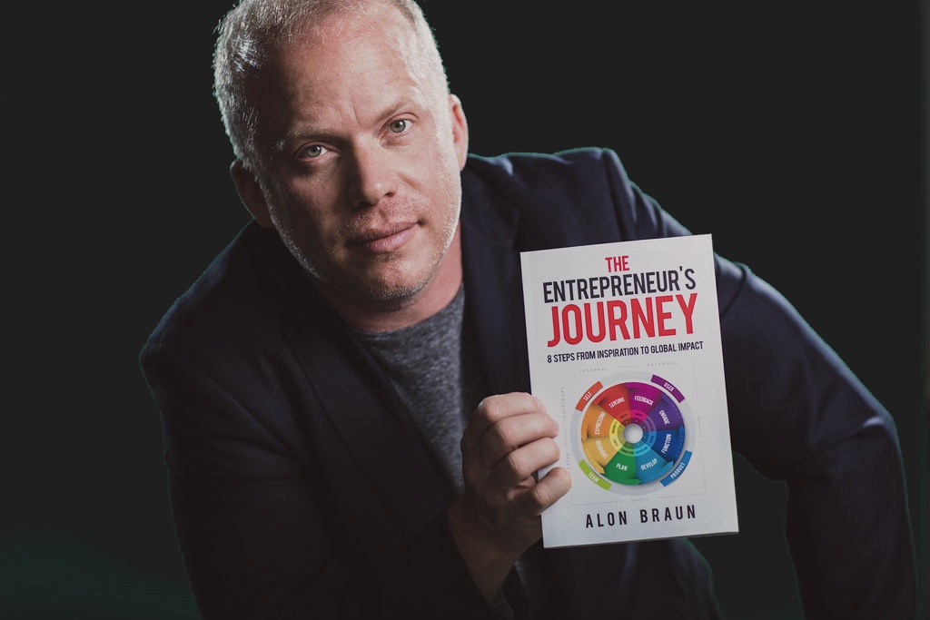 Alon Braun holding up The Entrepreneur's Journey